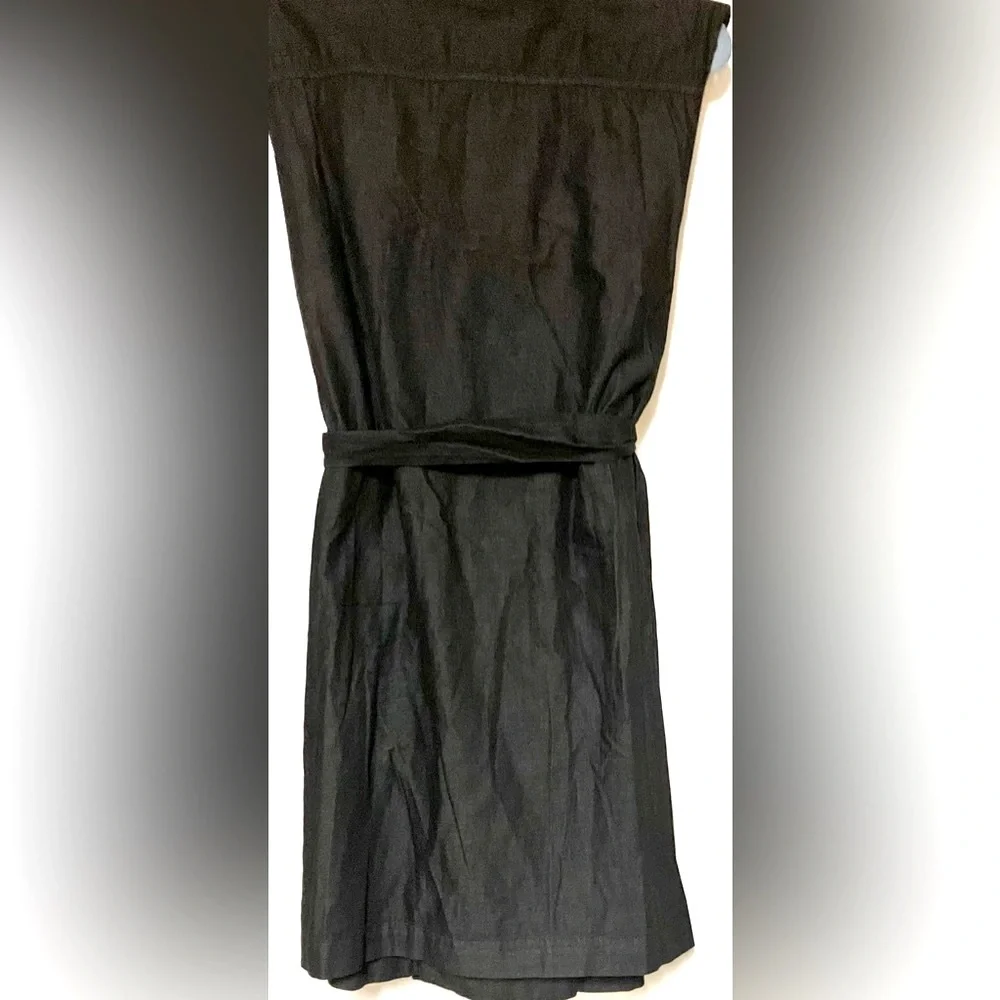 Michael Kors Black Chambray Sleeveless Coat Dress/Gold buttons/Accents - Size M